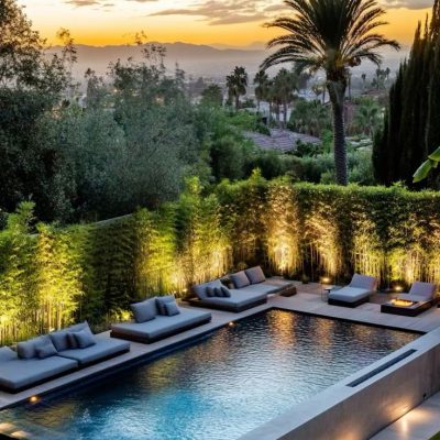 Elite Crest Mansion luxury outdoor lounge with infinity pool (1)